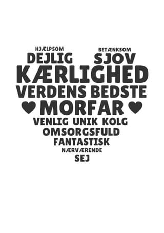 Morfar hjerte inkl. personlig hilsen
